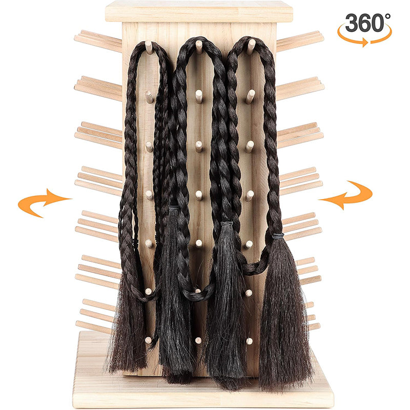 Support de Fil en Bois - Rotation 360° avec Compartiments de Rangement