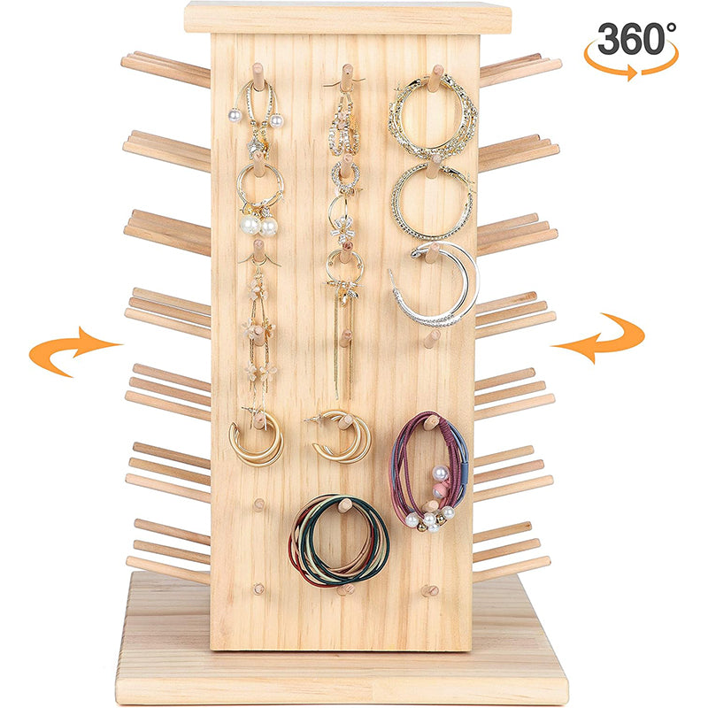 Support de Fil en Bois - Rotation 360° avec Compartiments de Rangement