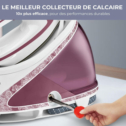 Centrale Vapeur Haute Pression - 7.3 Bars, 2600W, Pressing 490g, Collecteur de Calcaire