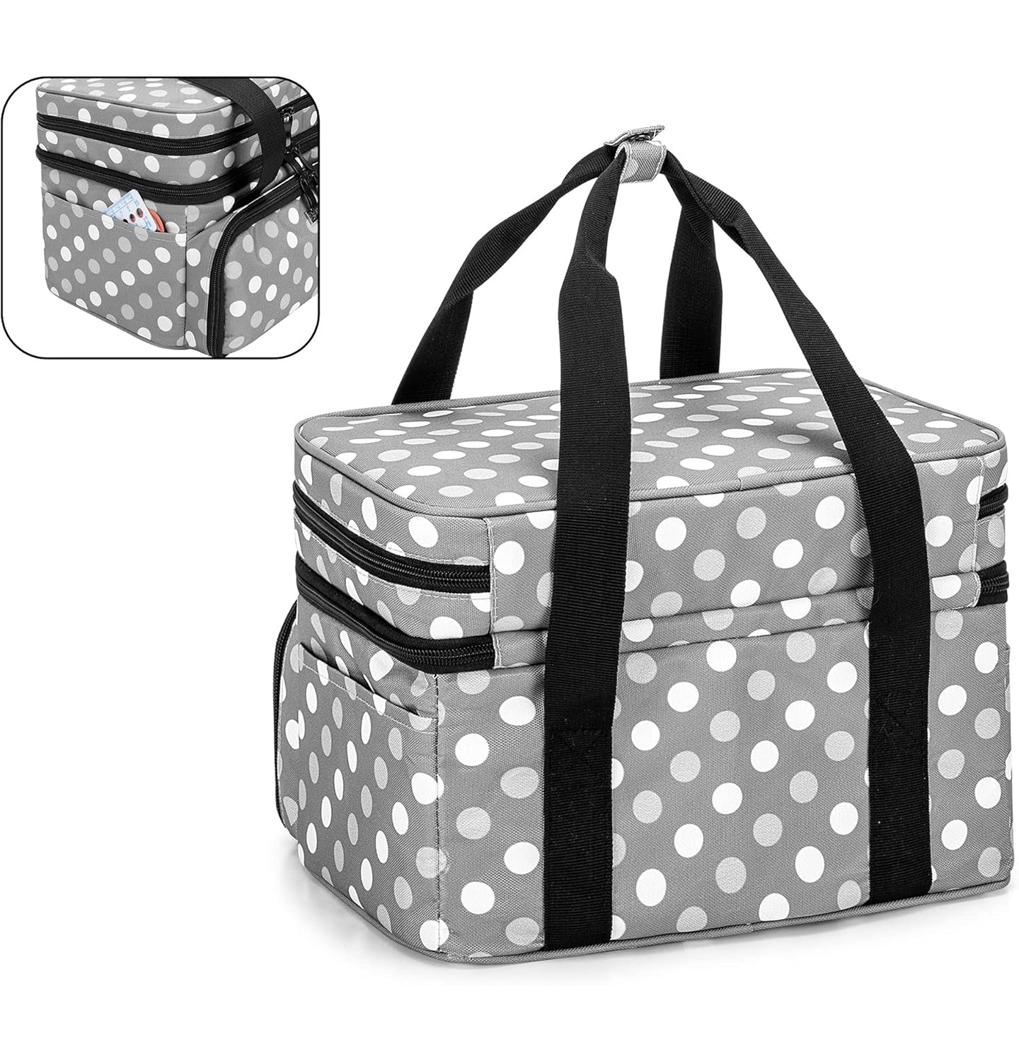 Sac de Rangement Double Couche pour Kit de Couture – Poches & Séparateurs Amovibles