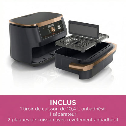 Friteuse Sans Huile Double Zone 10,4L – Air Fryer avec Séparateur Amovible