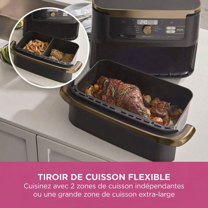Friteuse Sans Huile Double Zone 10,4L – Air Fryer avec Séparateur Amovible