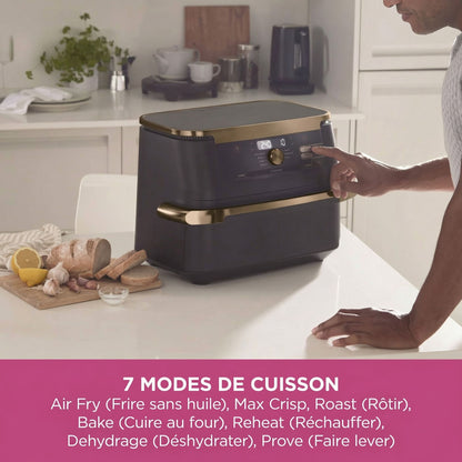 Friteuse Sans Huile Double Zone 10,4L – Air Fryer avec Séparateur Amovible