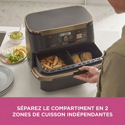 Friteuse Sans Huile Double Zone 10,4L – Air Fryer avec Séparateur Amovible