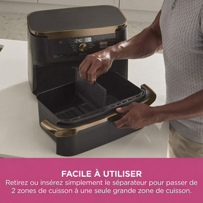 Friteuse Sans Huile Double Zone 10,4L – Air Fryer avec Séparateur Amovible