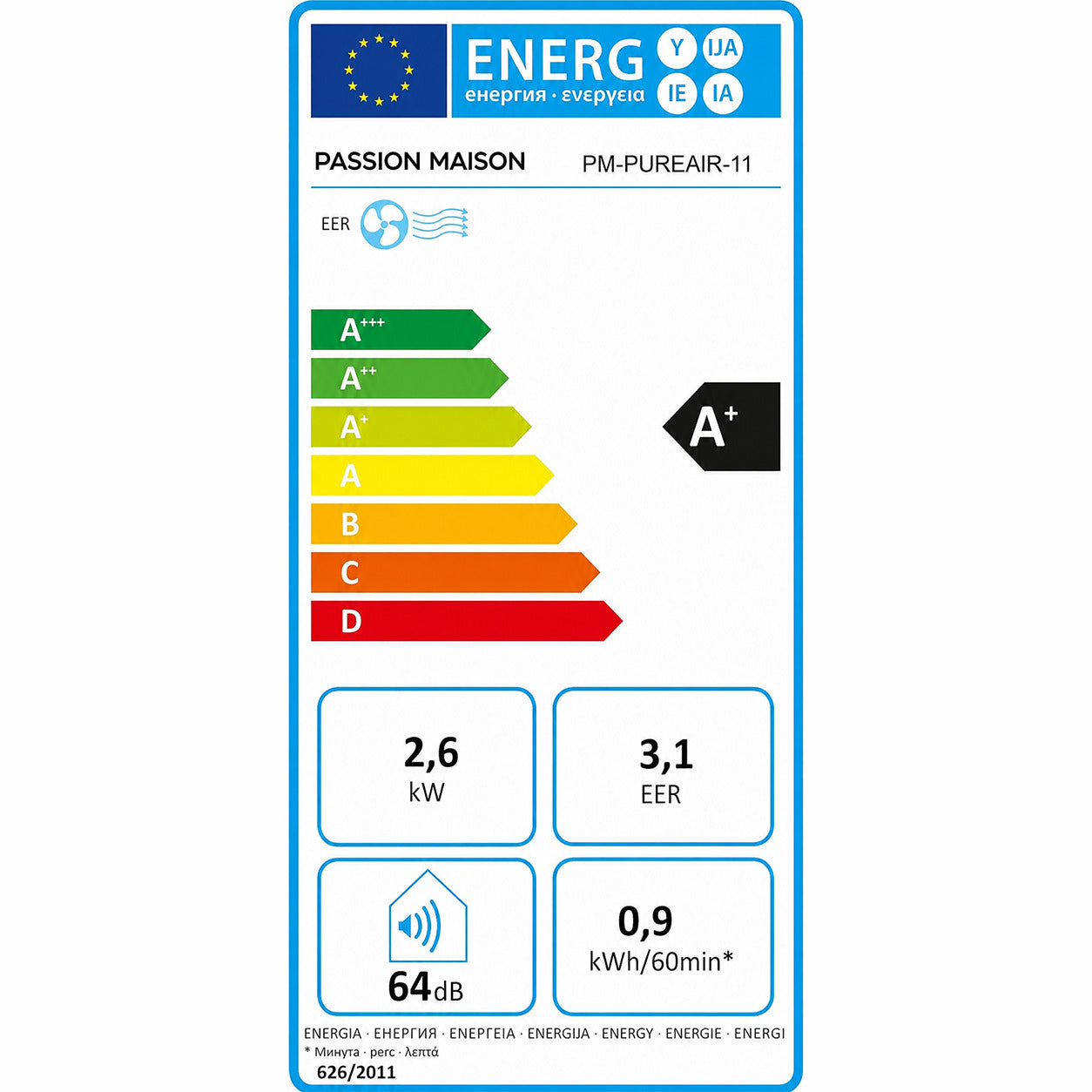 Climatiseur Mobile 11000 BTU Passion Maison PureAir 11™ – Filtre Antibactérien & A+