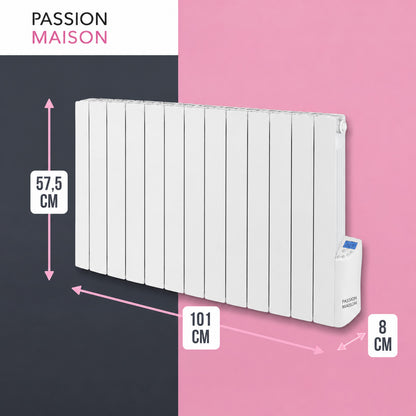 Radiateur Électrique Passion Maison Fusion 2000 W – Inertie Fluide – Horizontal Blanc