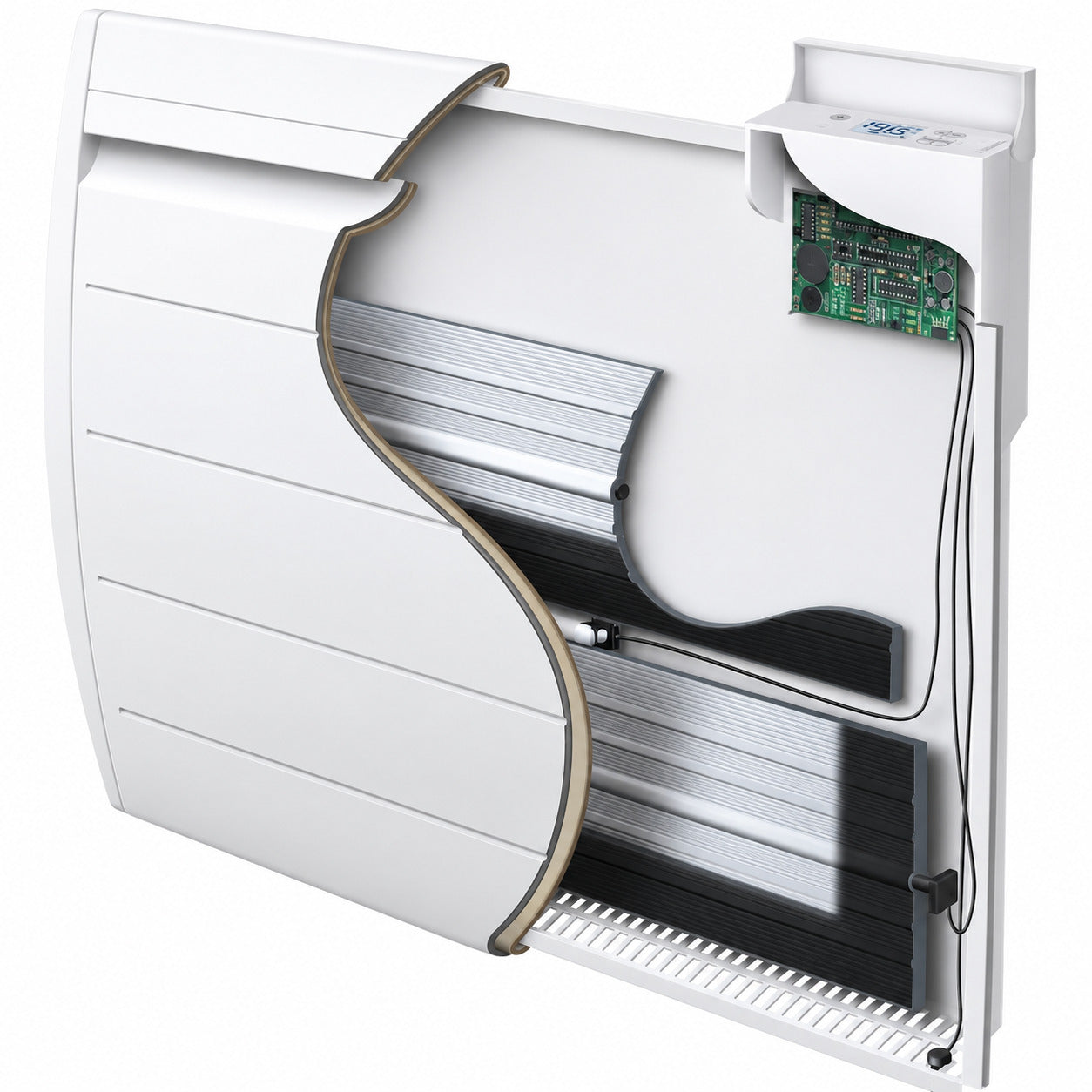 Radiateur Électrique Connecté Passion Maison Pulse 1000 W – Inertie Aluminium – Horizontal Blanc